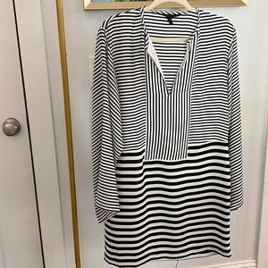 BCBG maxazria black and white stripe dress S
